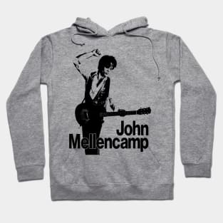 John Cougar Black Pencil Drawing Hoodie